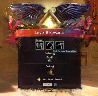 Level up rewards