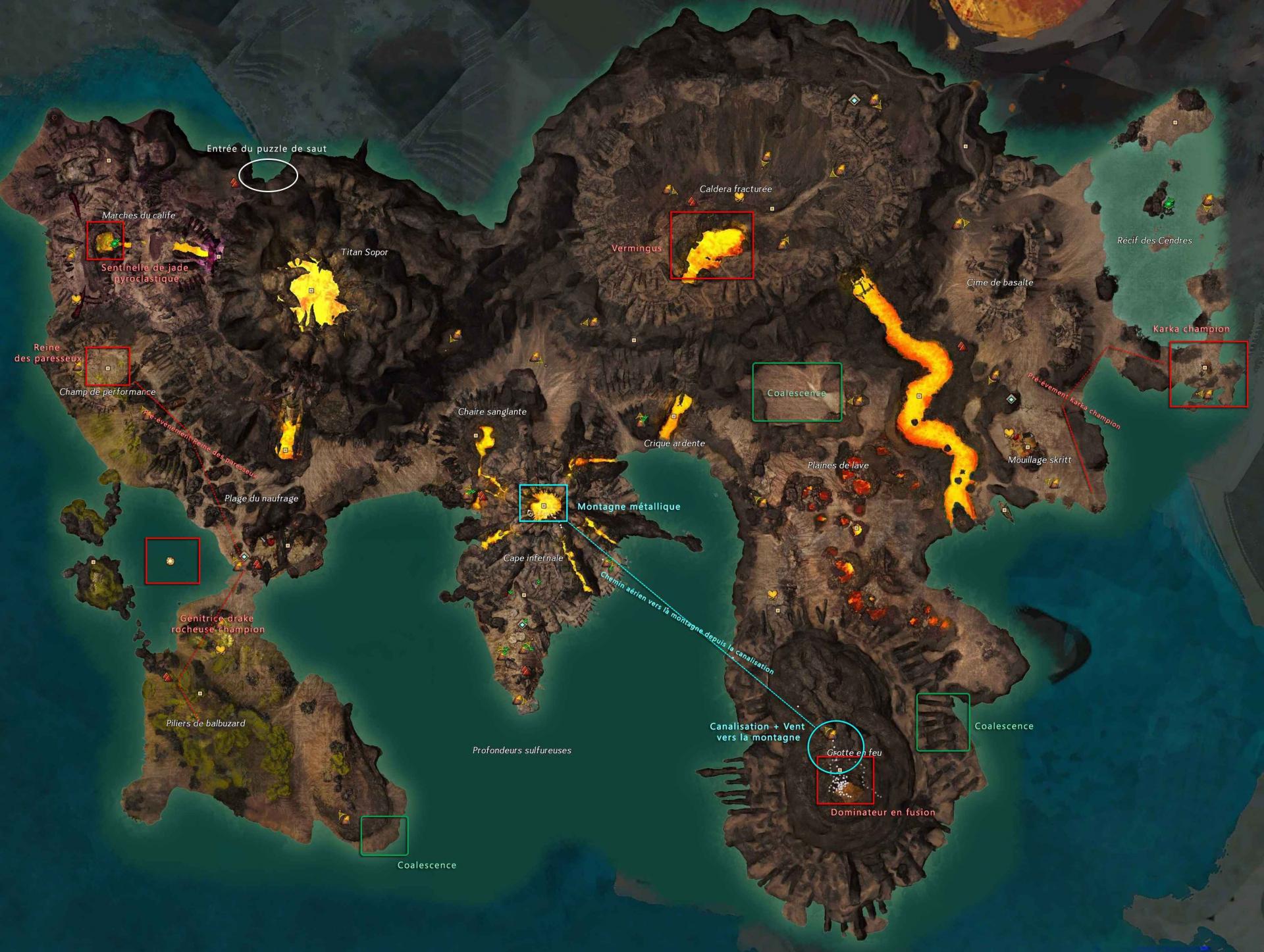 Carte des événements à succès de la Baie des Braises