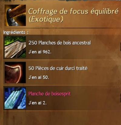 Coffrage de focus equilibre