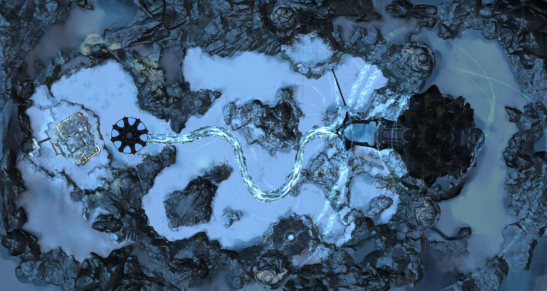Hall of chains map compresse