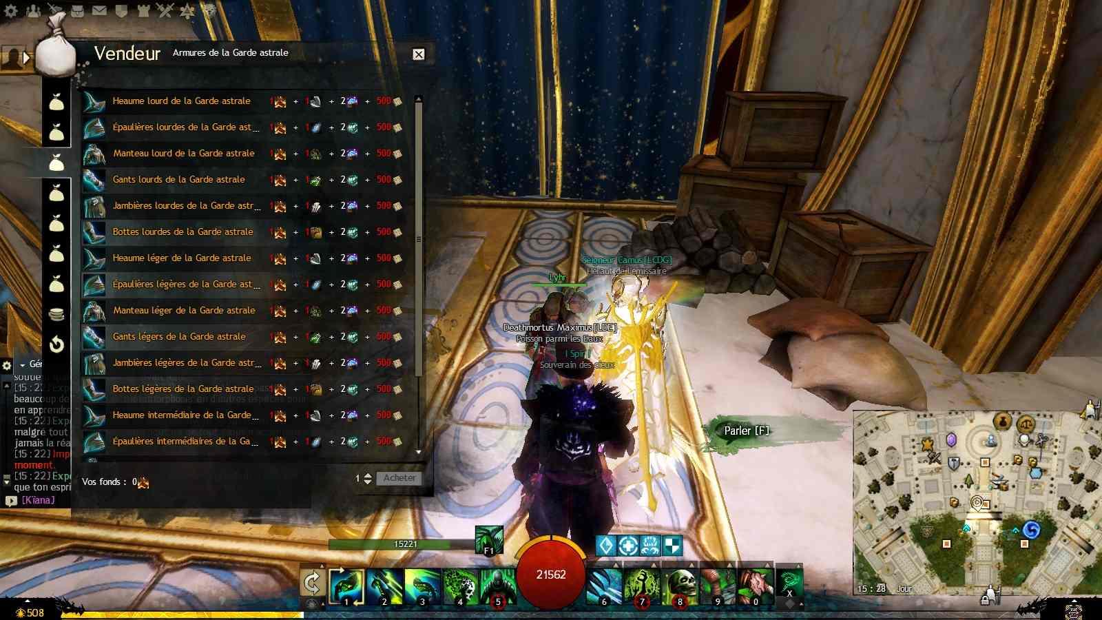 Vente armure de la garde astrale